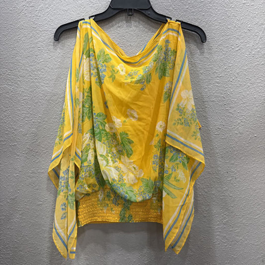 MAX STUDIO,NWT FLORAL SHEER TOP,YW/BL,S