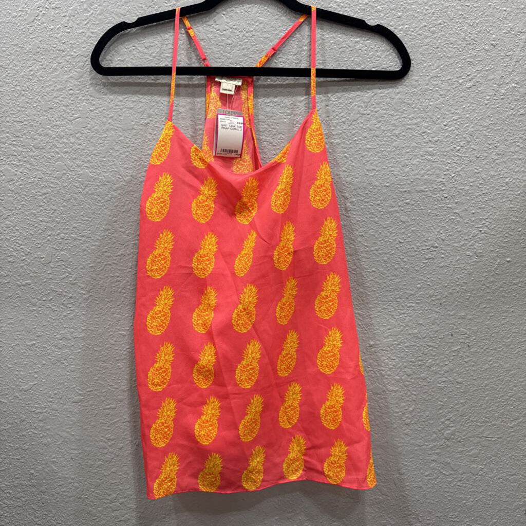 J CREW,NWT TANK TOP PINAP,CORAL,2