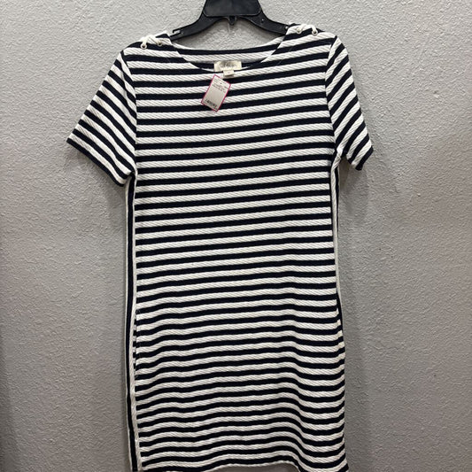 CHARLIE PAIGE,STRIPED KNIT DRESS,BLUE,S/P