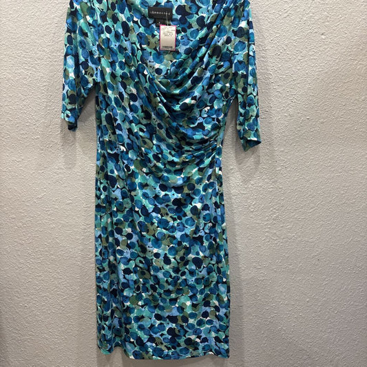 CONNECTED APPAREL,PATTERNED DRESS ,BLUE GREEN ,8