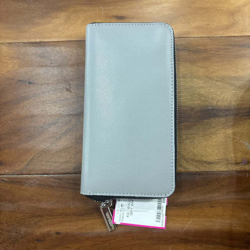 KATE SPADE,KS WALLET ,GRY WHT