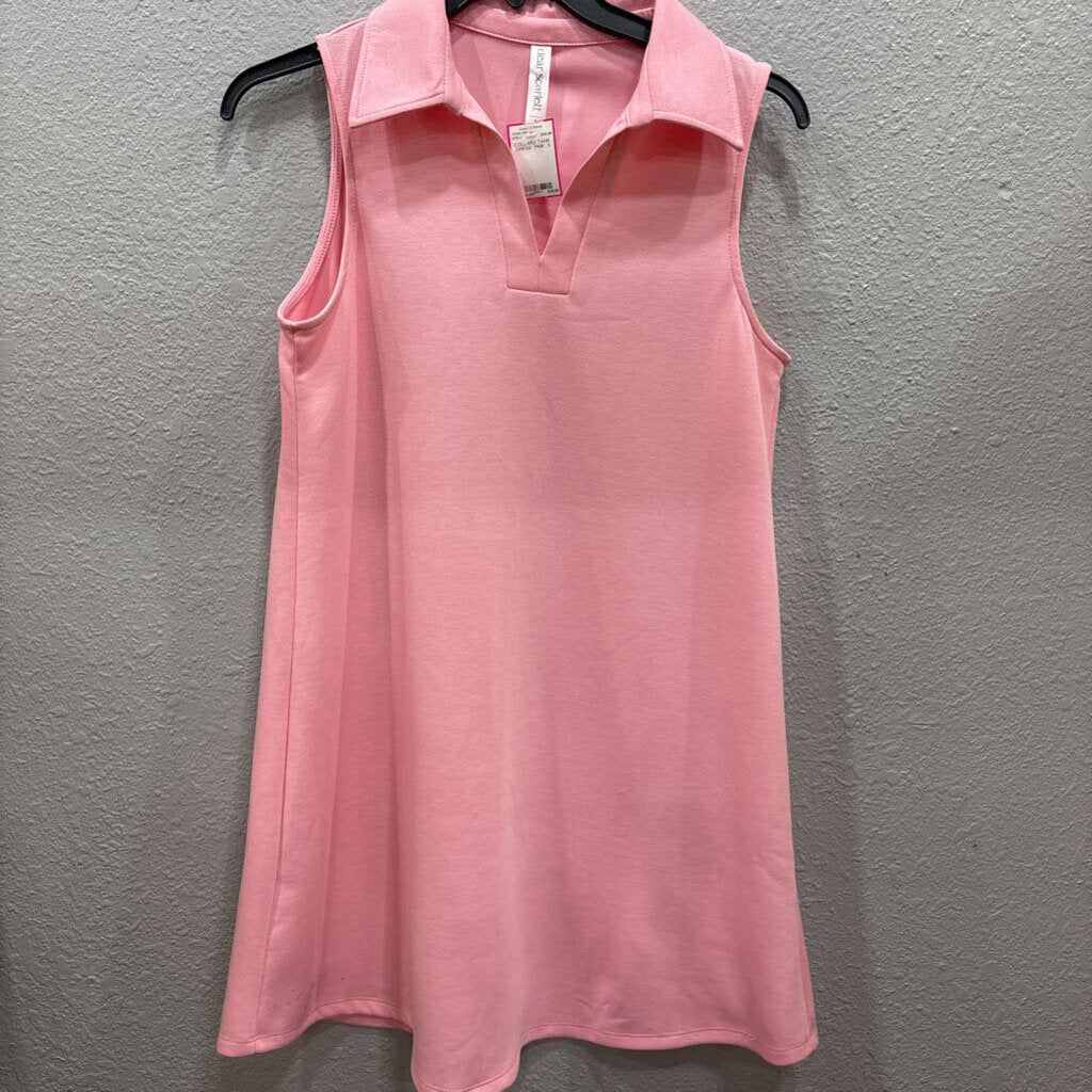 DEAR SCARLETT,COLLARD TANK DRESS ,PINK ,S