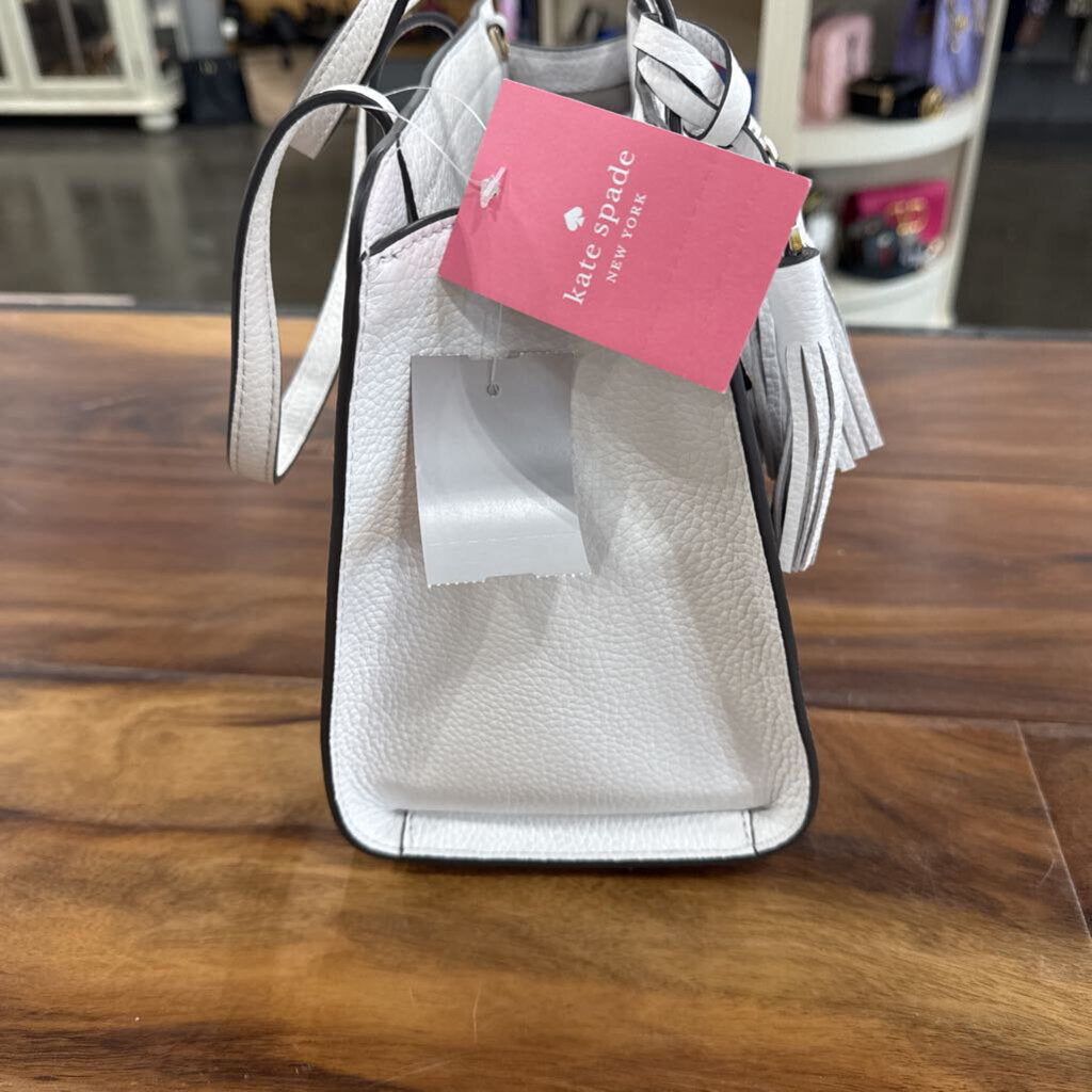 KATE SPADE,NWT KS HRT SATCHEL,WHITE