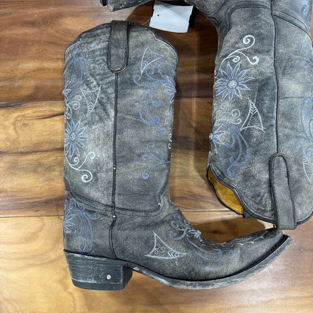 DIAMOND T, WESTERN BOOT ,GRY BLUE ,9