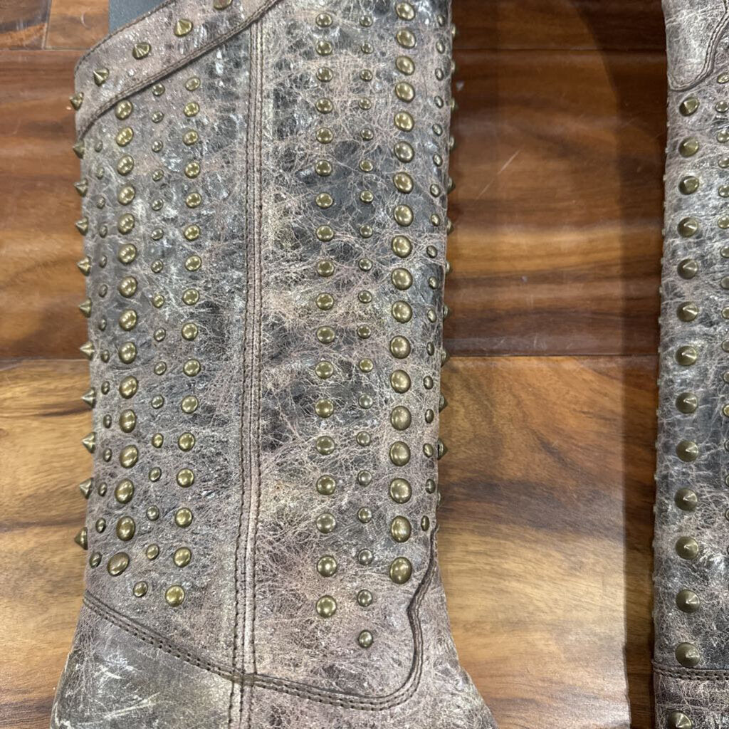 CORRAL, WESTERN STUD BOOT , BRONZE BRN,9