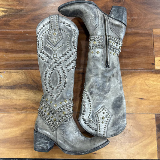 OLD GRINGO,NEW OLD GRINGO STUD BOOT RETAIL $800,GRY ,7