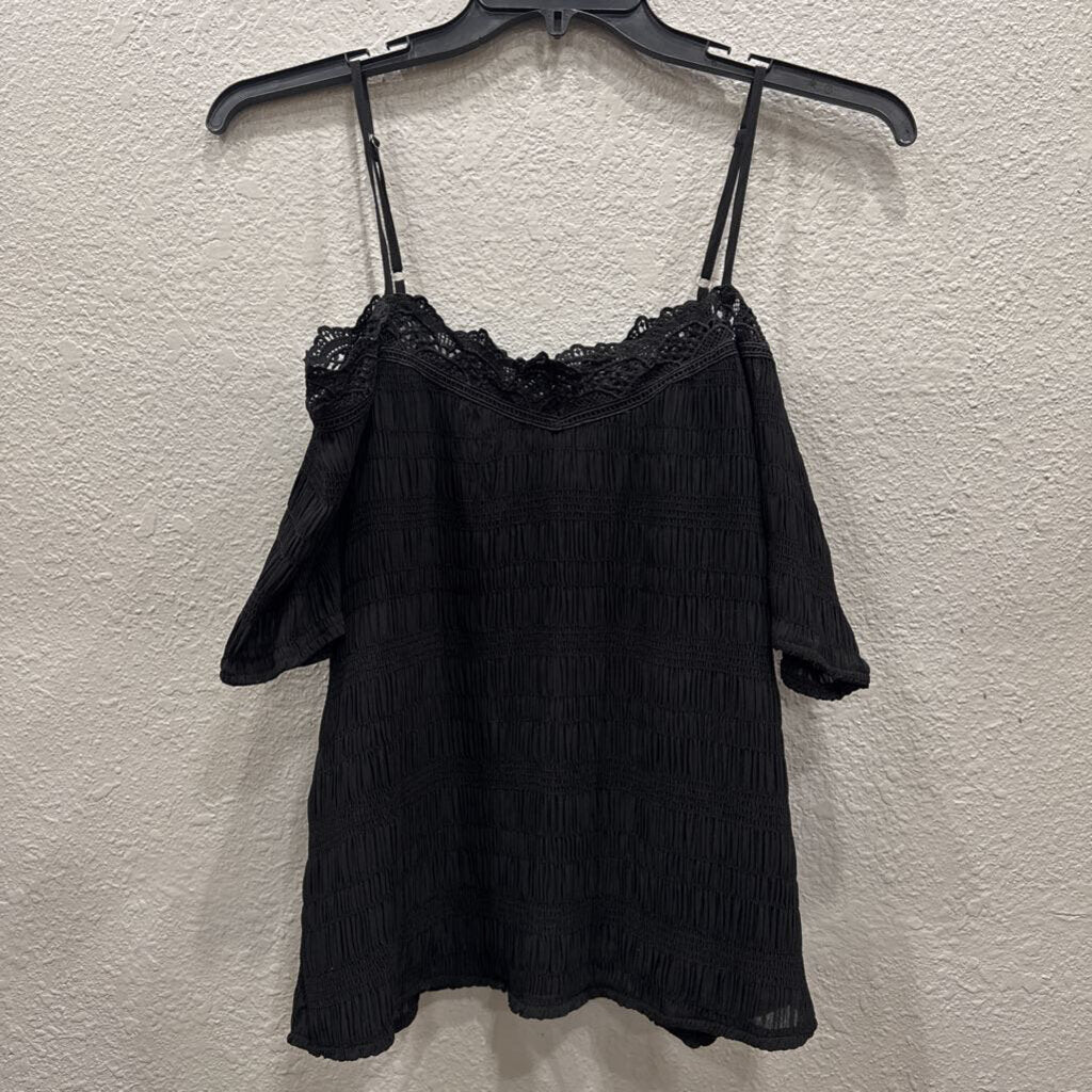 EASLE,SHEER TOP ,BLACK,S