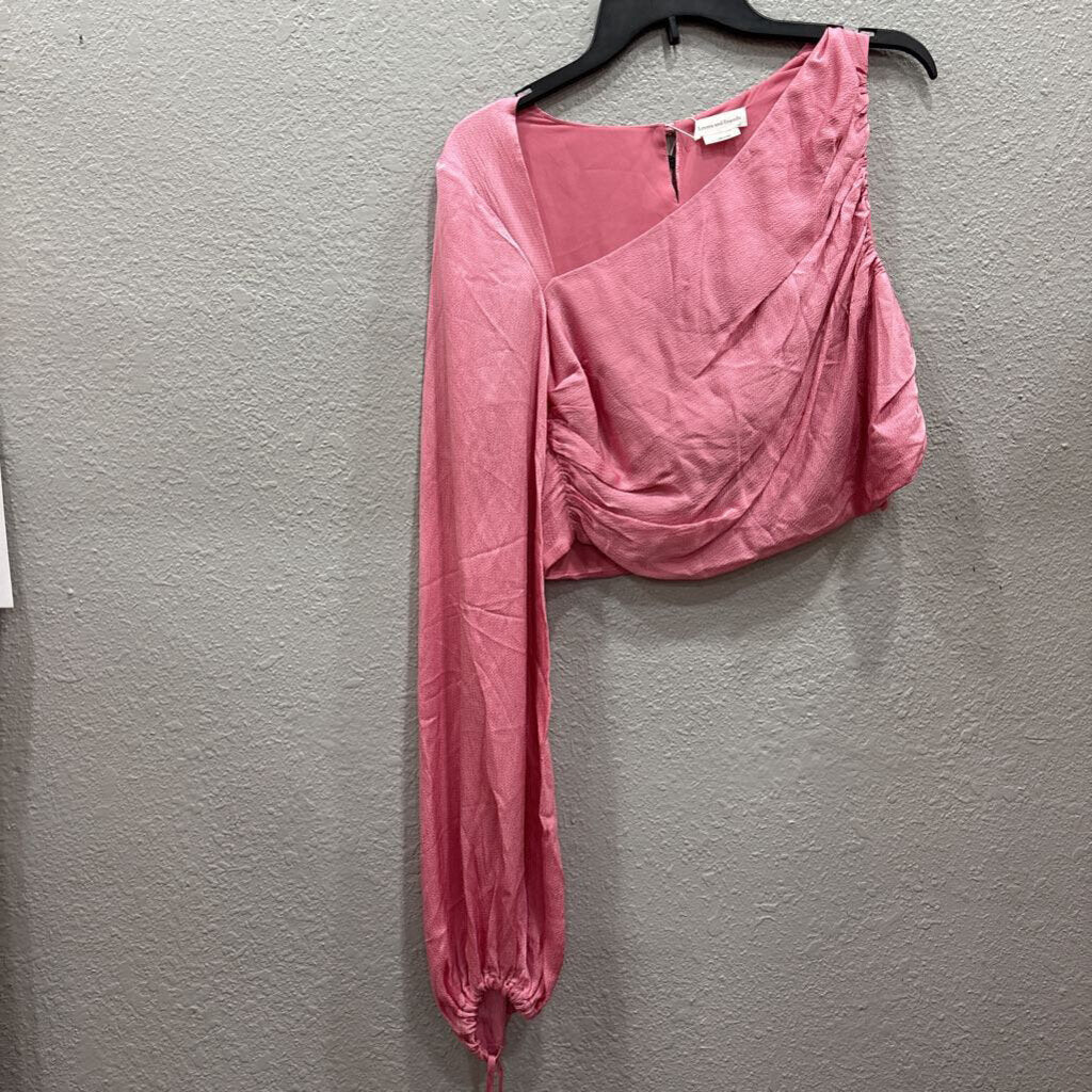 LOVERS AND FRIENDS,NWT 2PC SILK LIK TOP/ SKIRT ,PINK