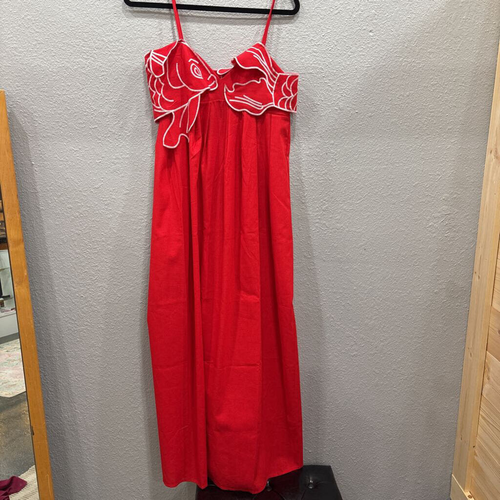 JOIEMONT,NWT RED/WH TANK DRESS,RE/WH,S
