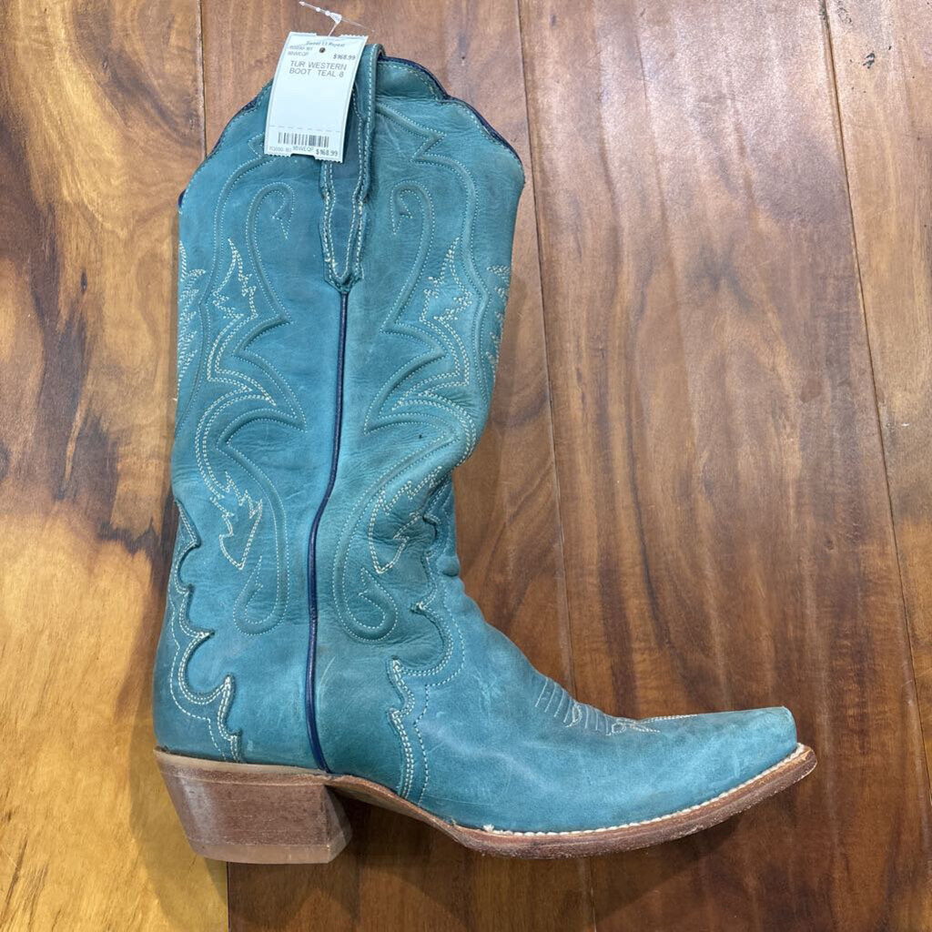 DAN POST,TUR WESTERN BOOT ,TEAL,8