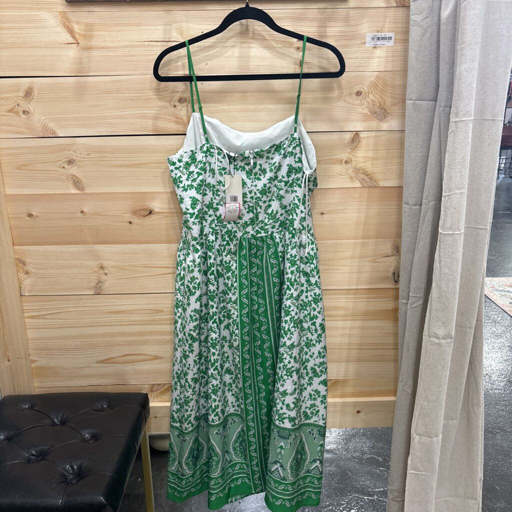 AVARA,NWT FLORAL DRESS ,WHITE GRN ,XL