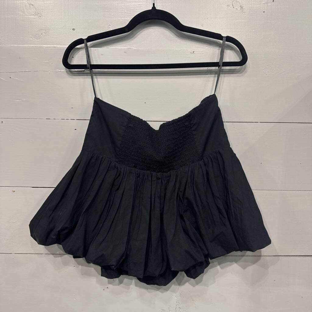 ABERCROMBIE & FITCH,NWT RUFFLE PUFF TANK TOP ,BLK,L