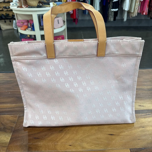 DOONEY & BOURKE,DB MONO TOTE HANDBAG ,TAN PINK
