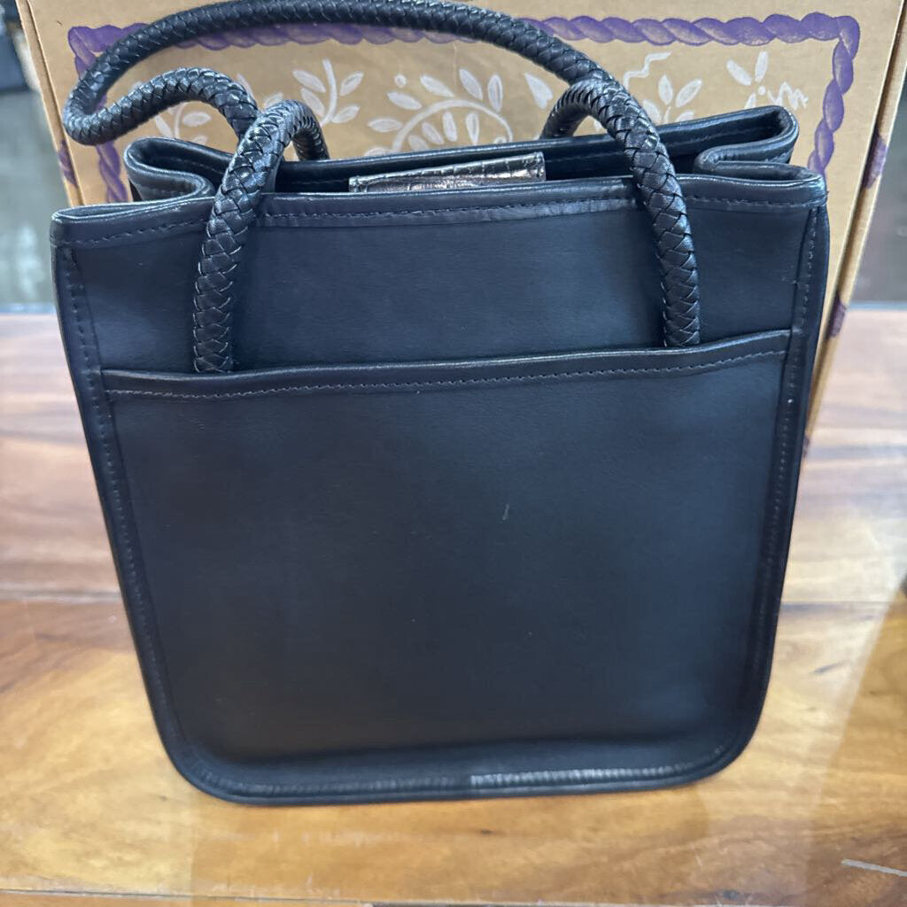 BRIGHTON,BRIGHTON LEATHER HID HANDBAG,BLK LEOPARD