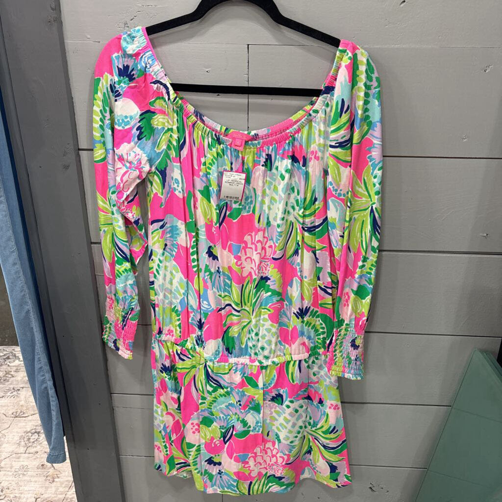 LILY PULITZER,LP TROPICAL ROMPER DRESS ,MULTI,M