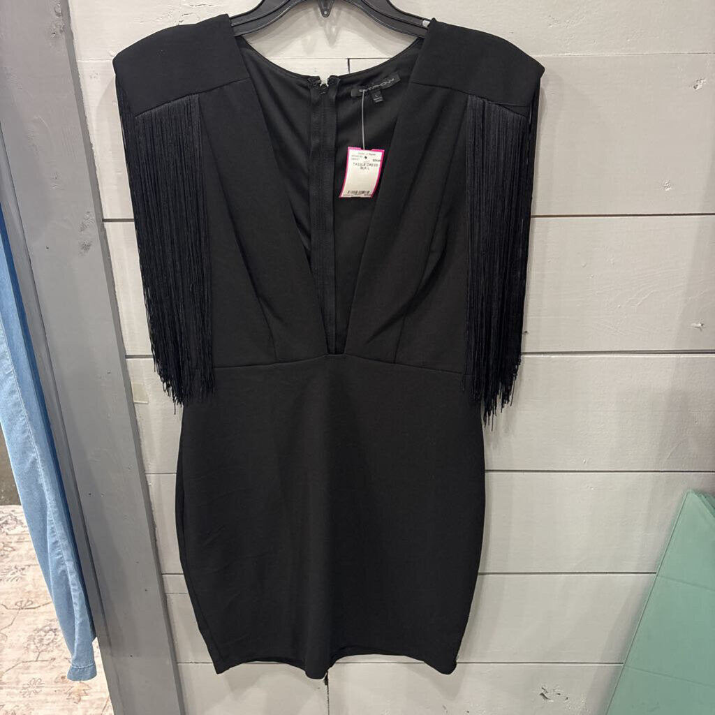SYMPHONY,TASSLE DRESS ,BLK,L