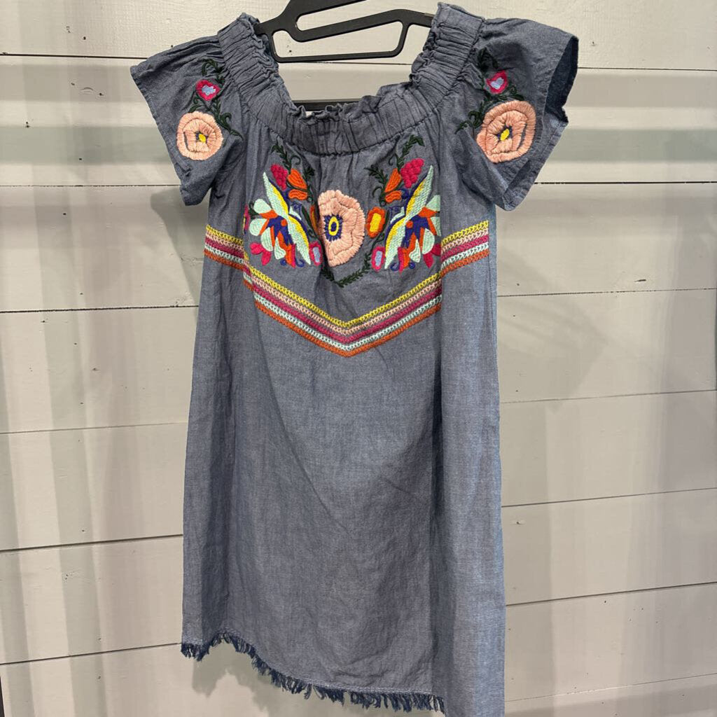 JUDITH MARCH,EMBROIDERED DRESS ,MULTI BLUE ,S/