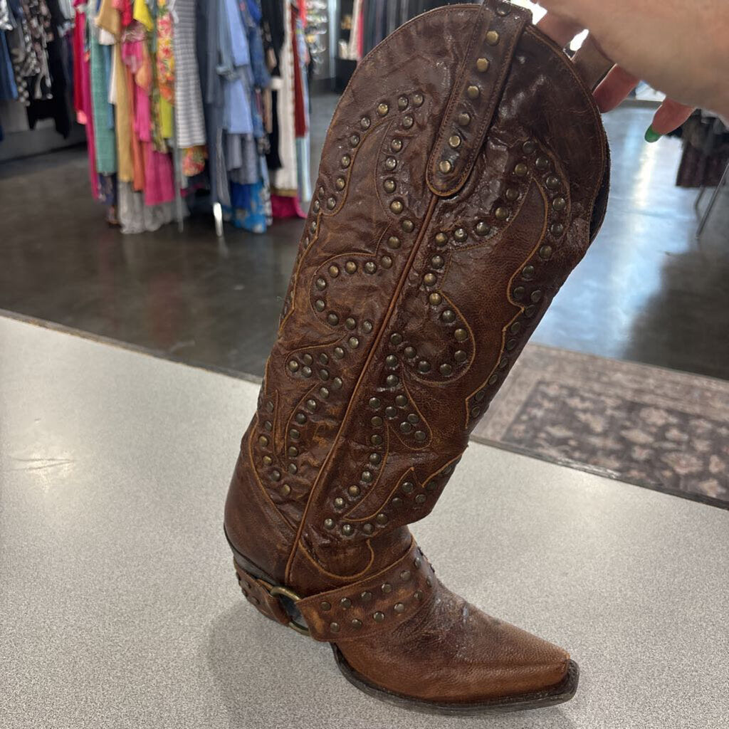 LANE,WESTERN LANE BOOT ,BROWN ,7
