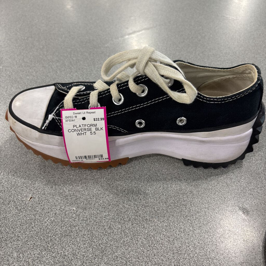 CONVERSE,PLATFORM CONVERSE ,BLK WHT ,5.5
