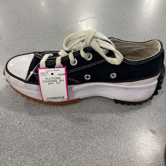 CONVERSE,PLATFORM CONVERSE ,BLK WHT ,5.5