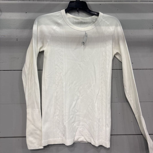 LULULEMON,LULU RIBBED TOP ,WHT ,8