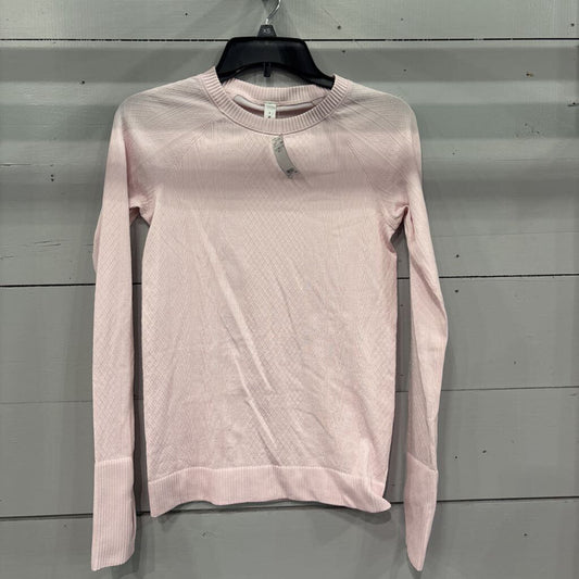LULULEMON,LULU RIBBED TOP ,PINK ,6