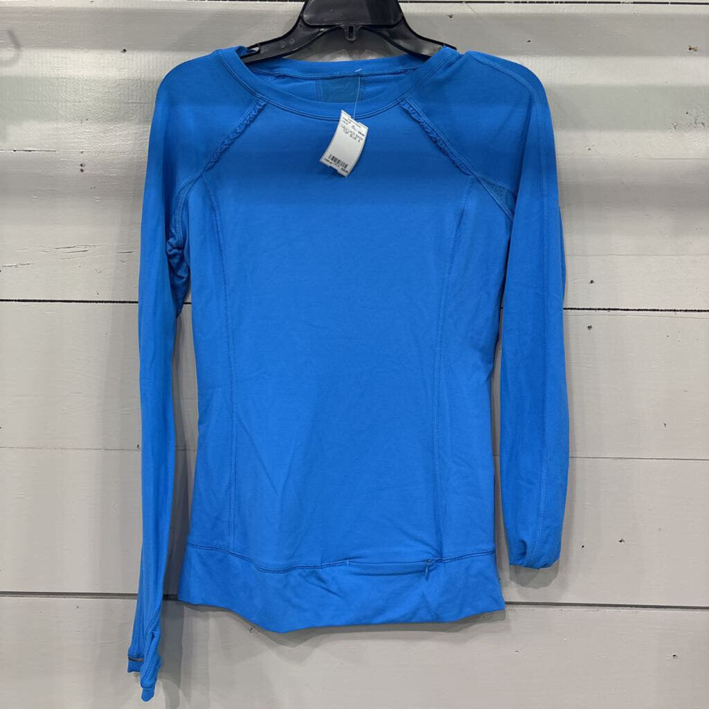 LULULEMON,LULU LACE BACK TOP ,BLUE ,6