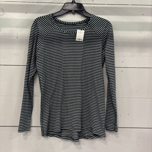 LULULEMON,LULU STRIPE TOP ,GRY WHT ,6