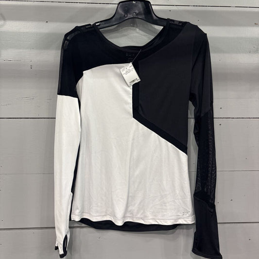 ACTIVE COLORBLOCK TOP ,BLK WHT ,S