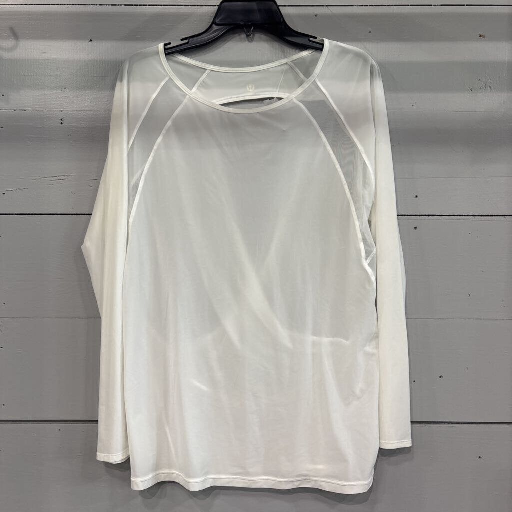 LULULEMON,LULU MESH LOWE BACK TOP ,WHT ,6