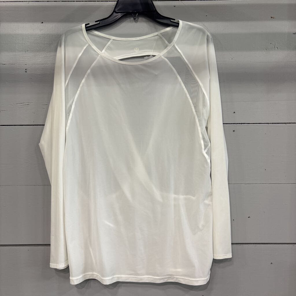 LULULEMON,LULU MESH LOWE BACK TOP ,WHT ,6