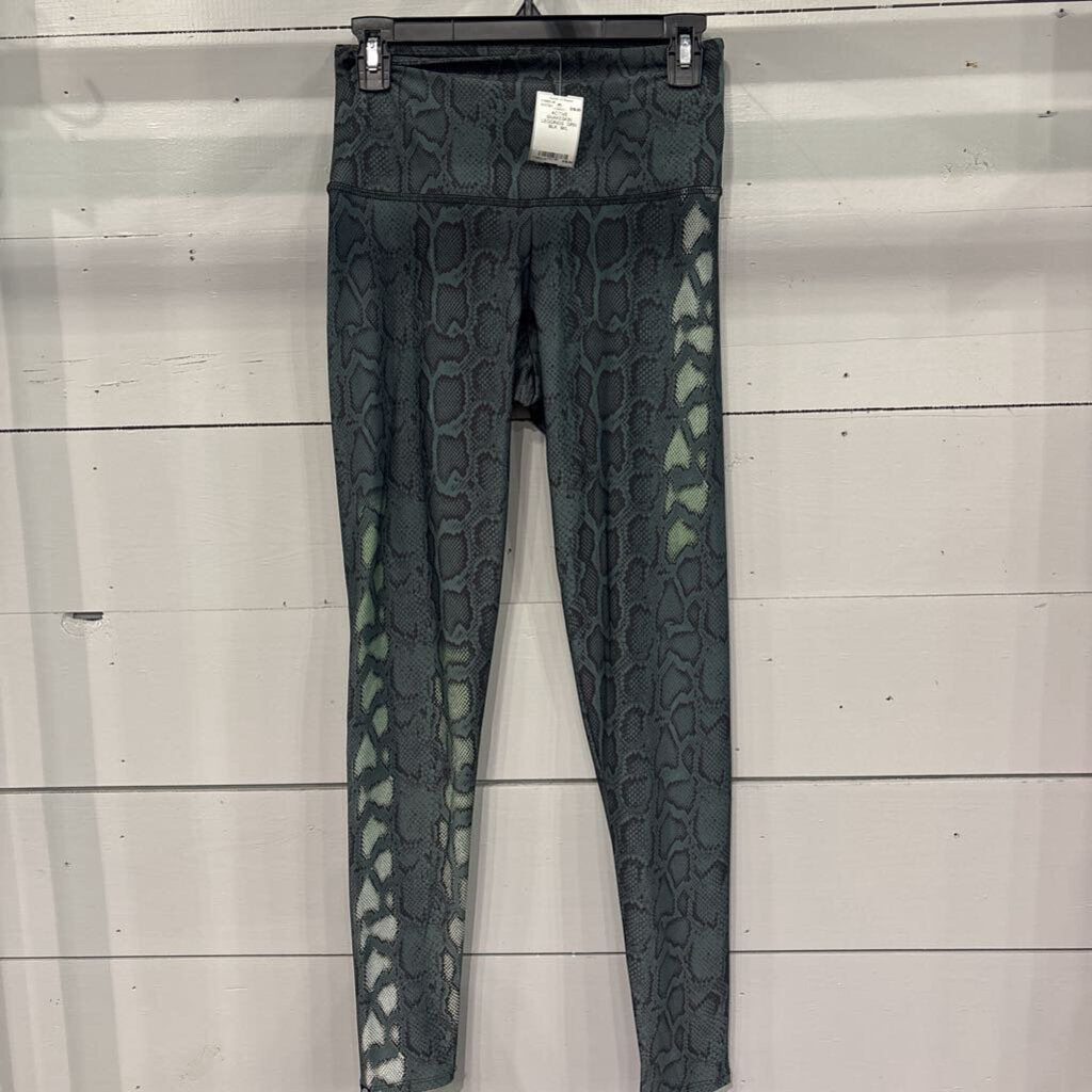 ONZIE,ACTIVE SNAKESKIN LEGGINGS ,GRN BLK ,M/L