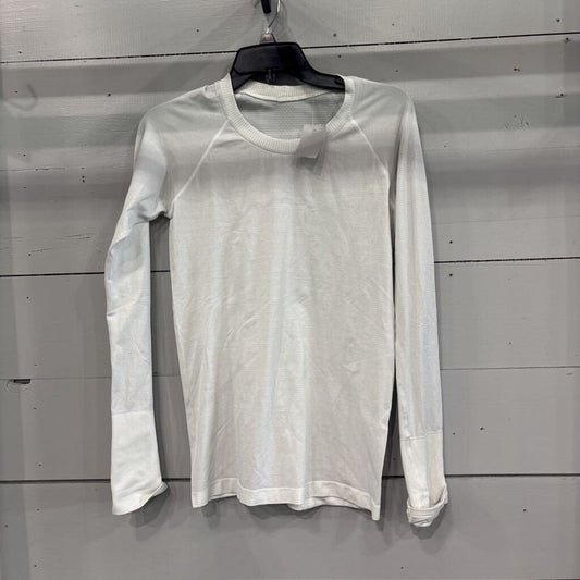 LULULEMON,LULU GLITTER TOP ,WHT GRY ,8