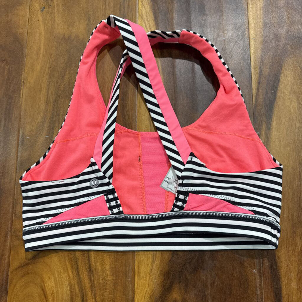 LULULEMON,LULU ACTIVE BRA ,BK WHT ,8