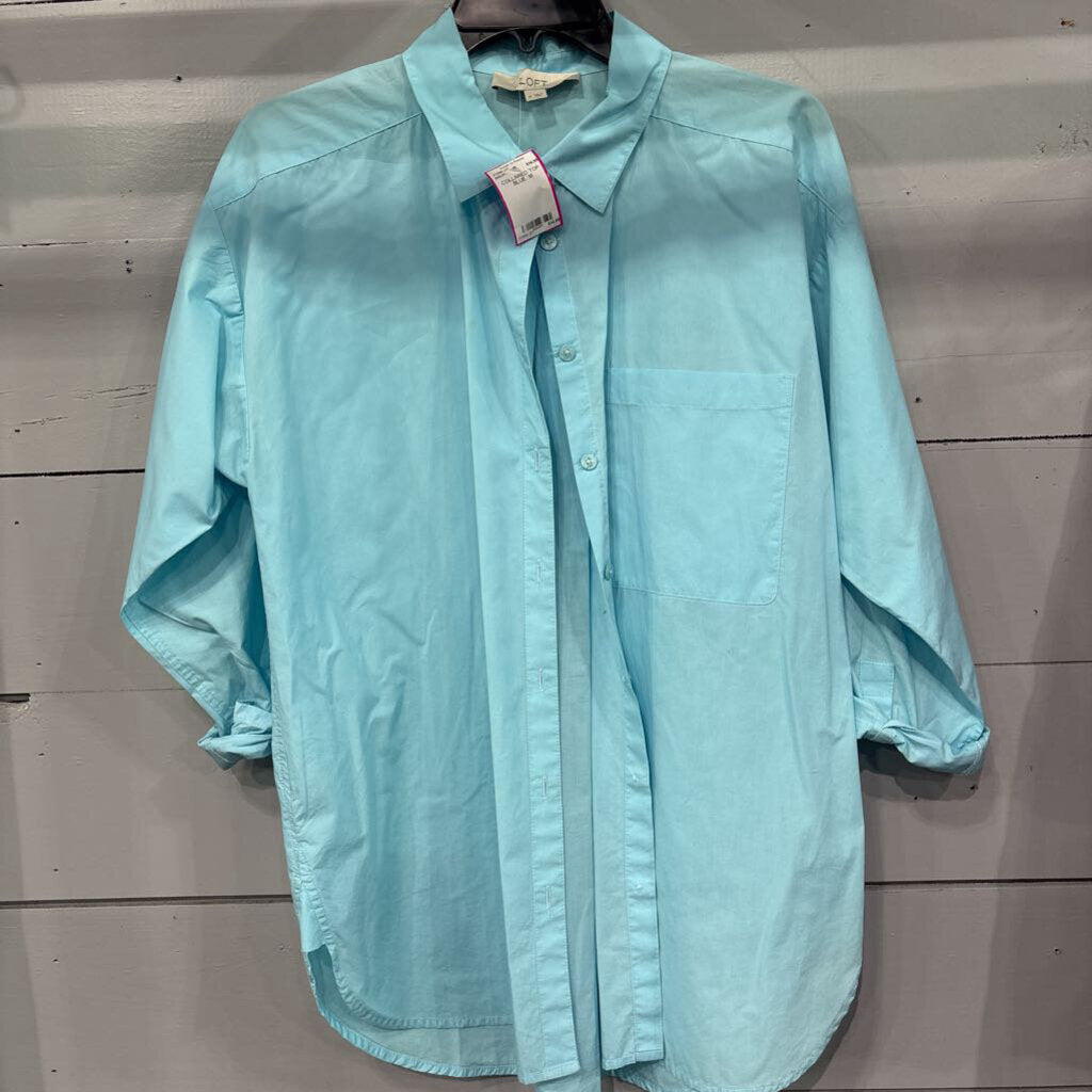 LOFT,COLLARED TOP ,BLUE ,M