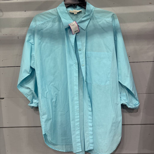 LOFT,COLLARED TOP ,BLUE ,M