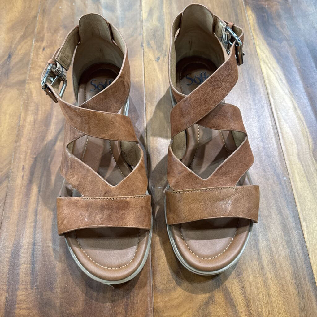 SOFT,LEATHER STRAP SANDAL ,CAMEL,9