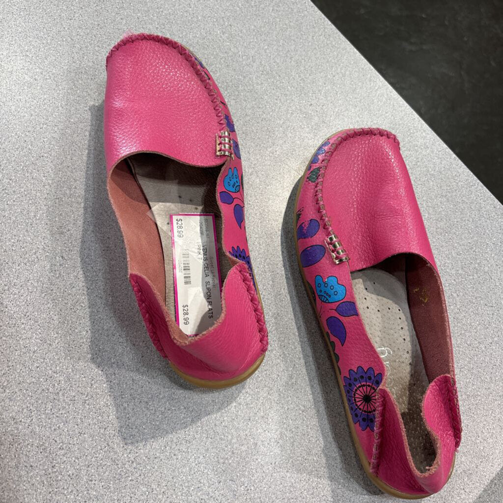 SOCOFY,VENUS CELIA SLIPON FLATS,PINK,7