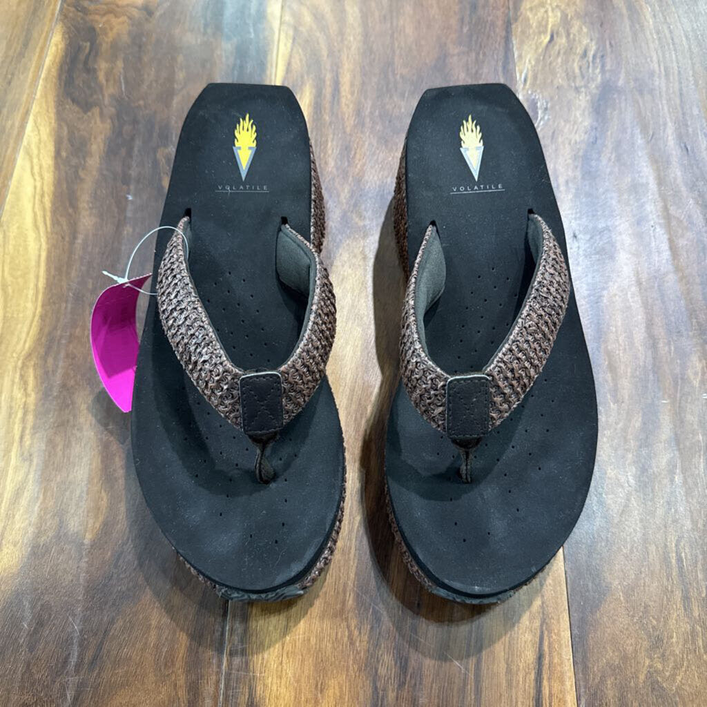 VOLATILE,WEDGE SANDAL ,BRN ,8.5