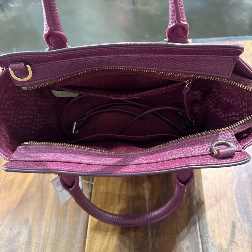 KATE SPADE,KS LEATHER HANDBAG ,PLUM
