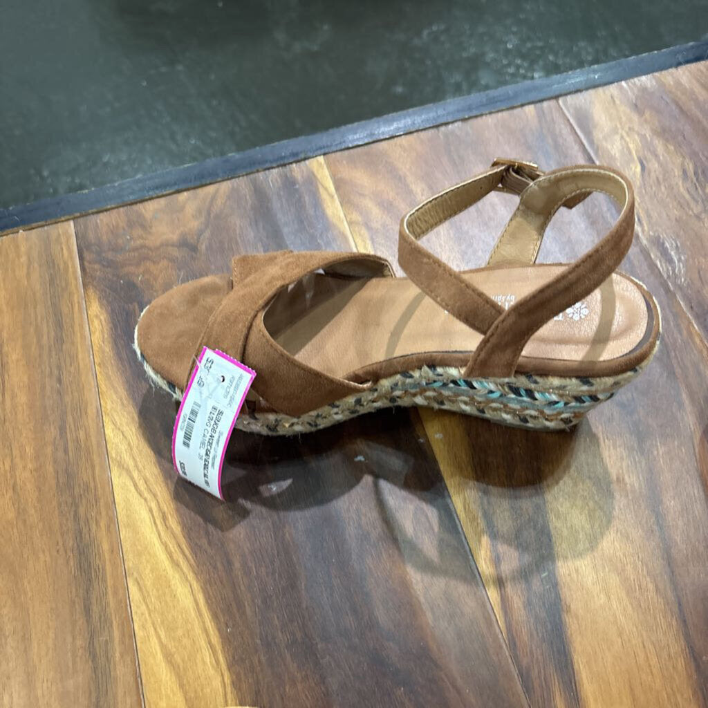 PATRIZIA,SEUDE WEDGE SANDAL W/ BLING,CAMEL ,39