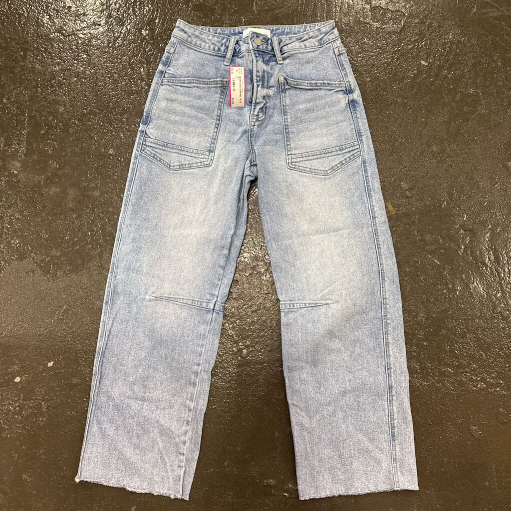 VERVET,DENIM ANKLE BARREL ,BLUE,26