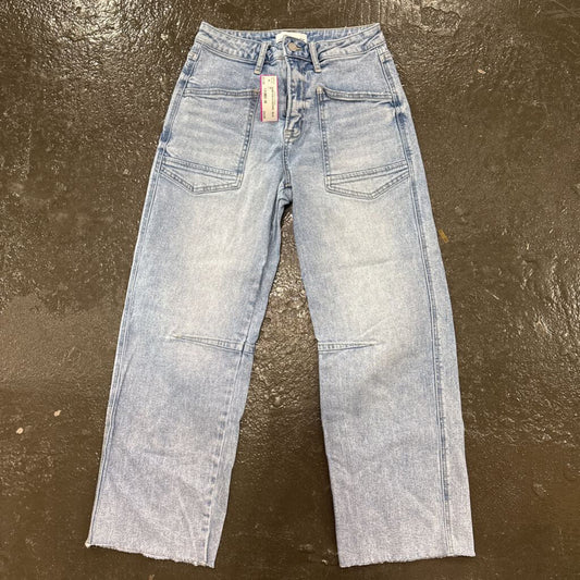 VERVET,DENIM ANKLE BARREL ,BLUE,26