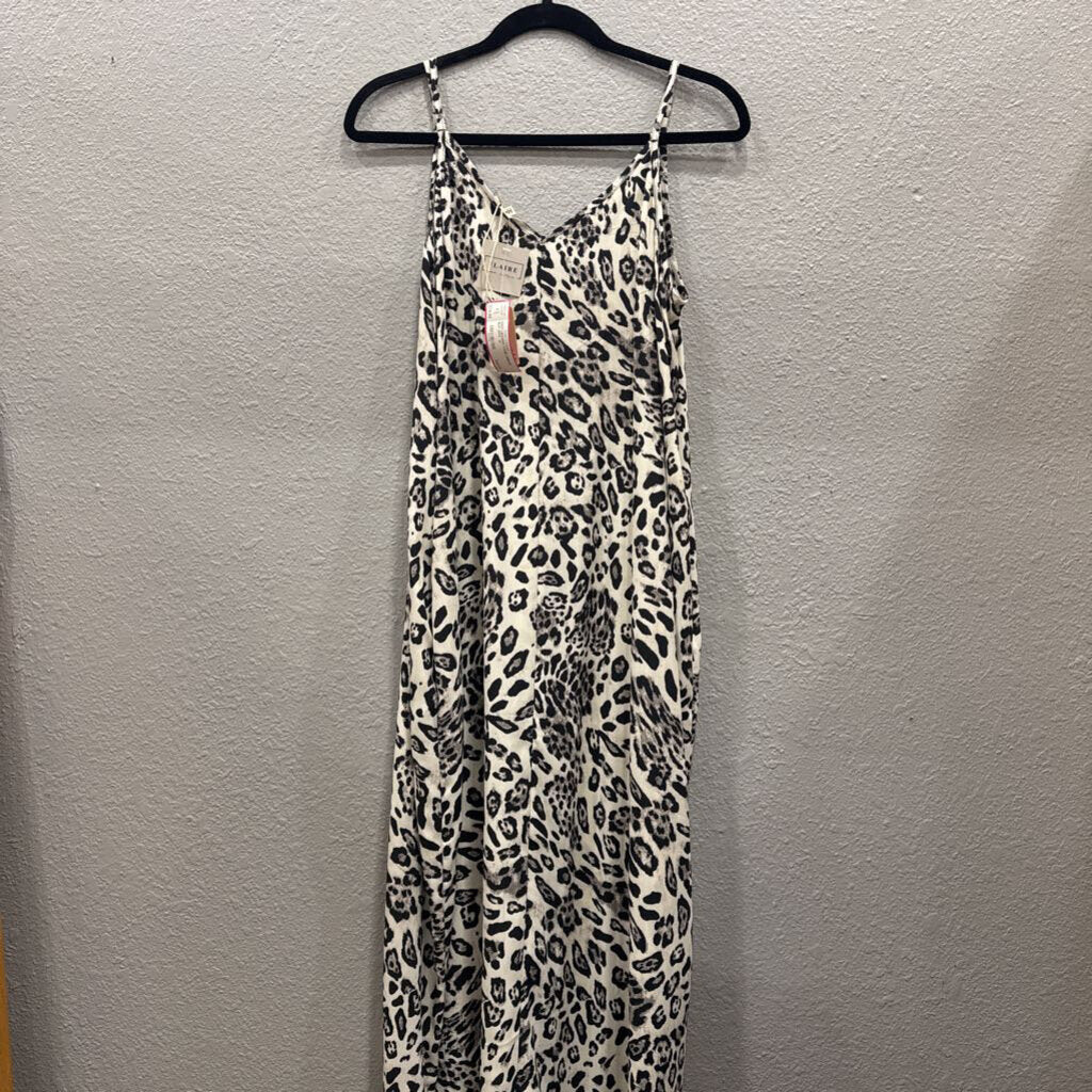 JODIFL,NWT LEOARD TANK DRESS,BLK WHT ,M