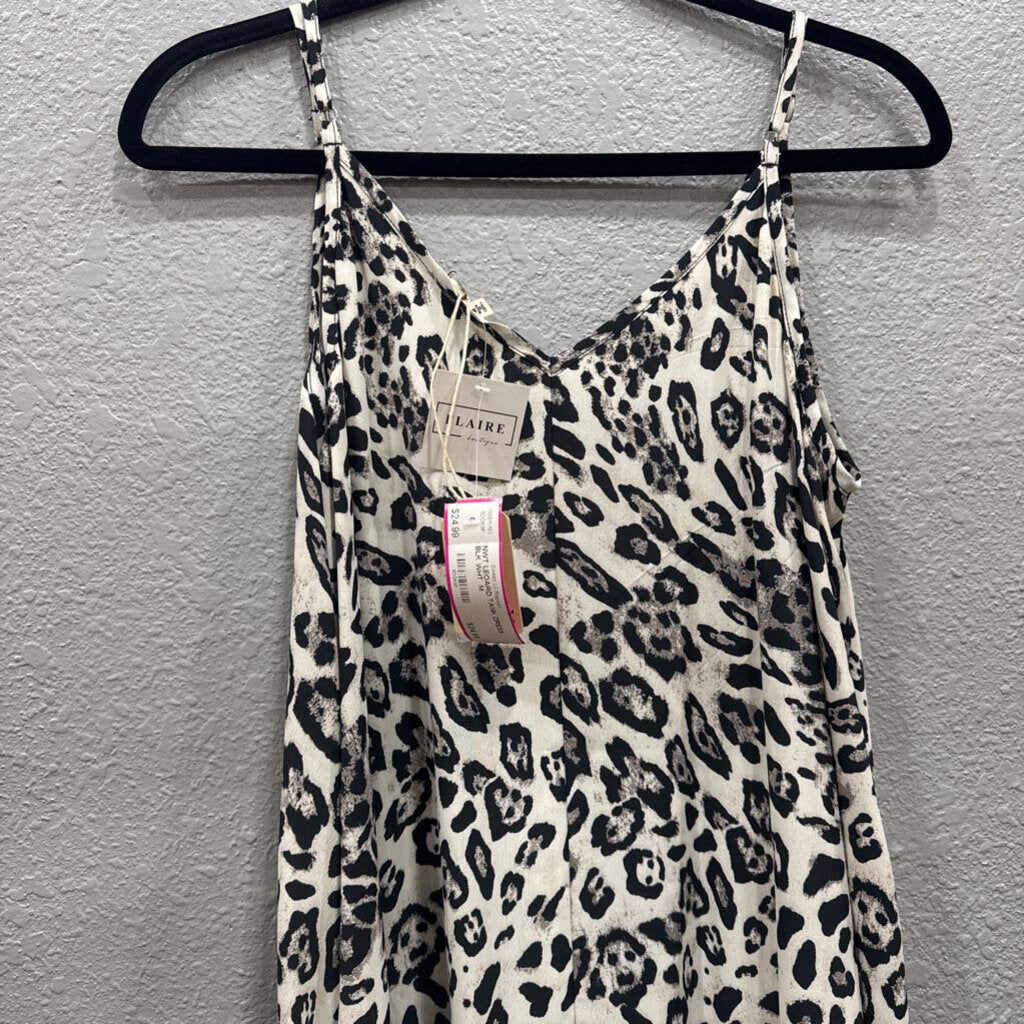 JODIFL,NWT LEOARD TANK DRESS,BLK WHT ,M