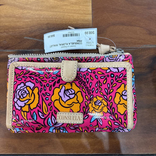 CONSUELA,CONSUELA FLORAL WALLET ,PINK