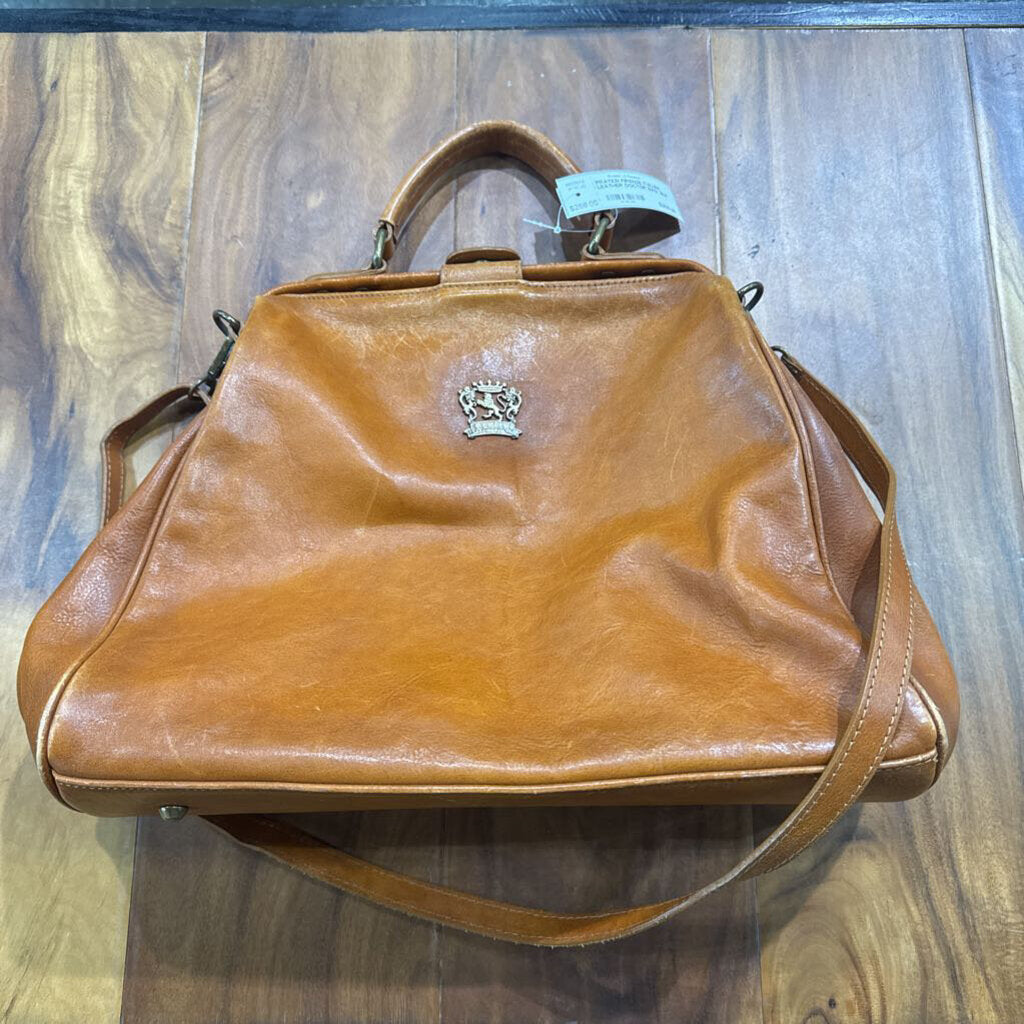 PRATESI FIRENZE ITALIAN LEATHER DOCTOR BAG ,BLK