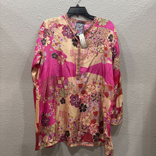 JOHNNY WAS,JWAS FLOWER TOP ,PINK MULTI,M