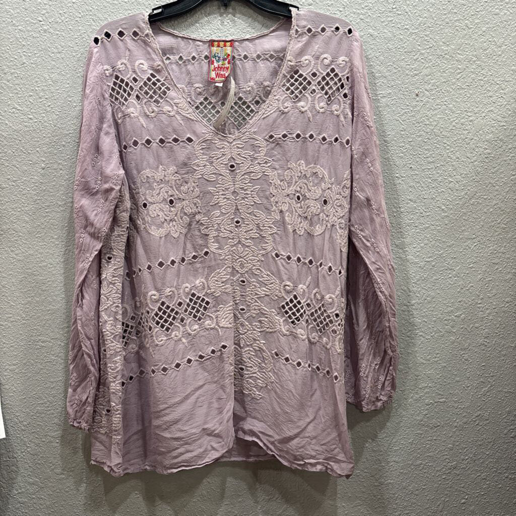 JOHNNY WAS,JWAS TEXTURED TOP ,PURPLE ,M