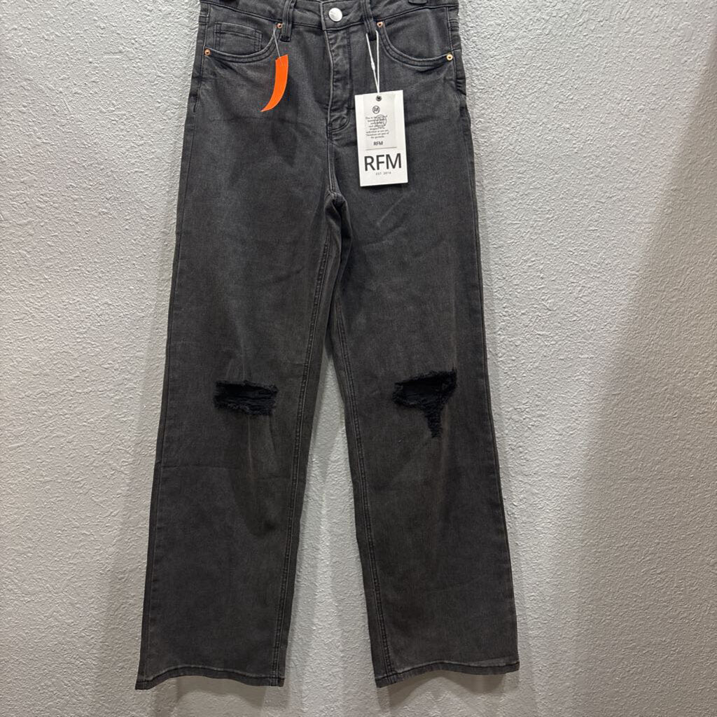 NWT DENIM WIDE LEG,BLACK,7/28